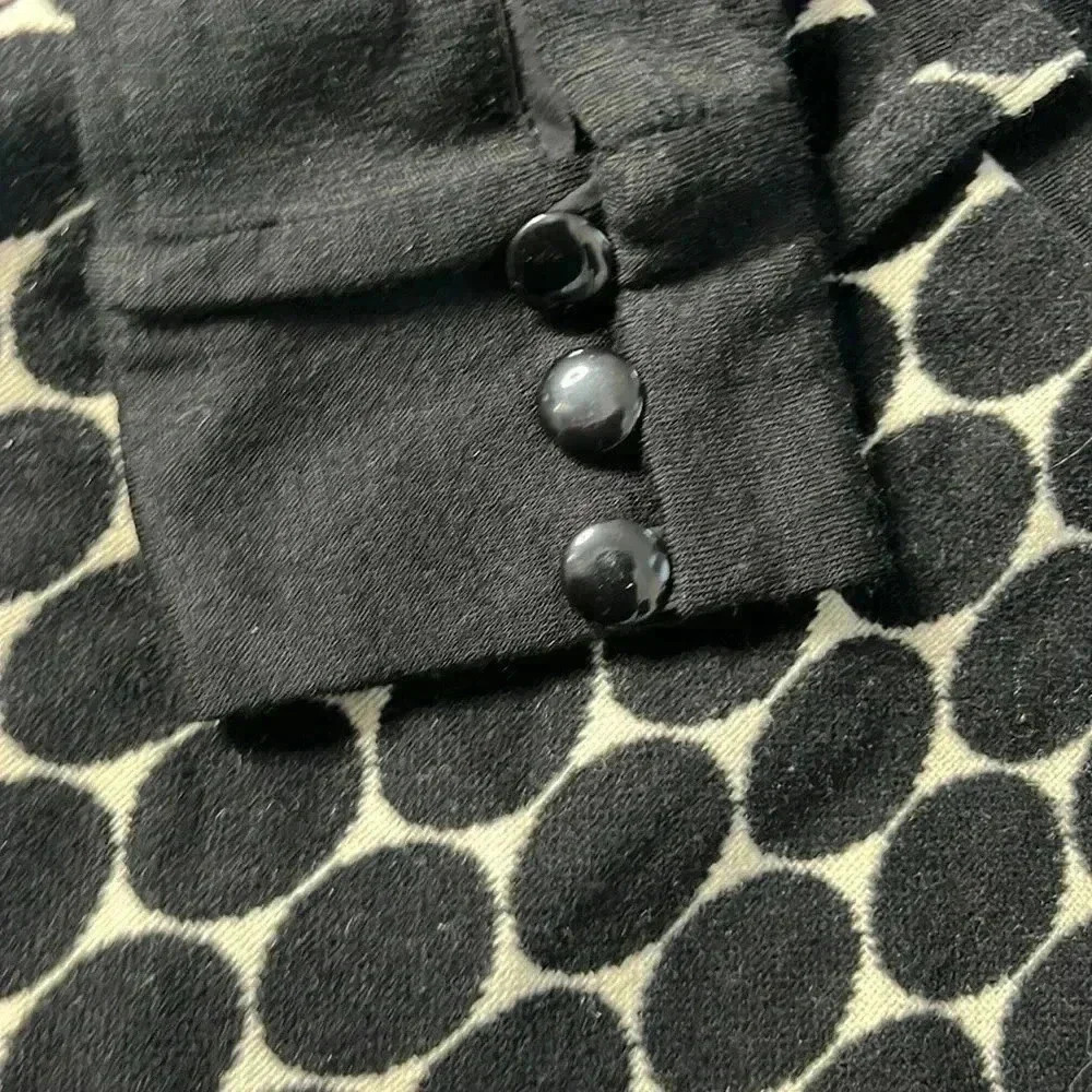 Milly of New York Wool Silk Lining Midi Black White Pattern Dress Size 8 - Picture 4 of 7